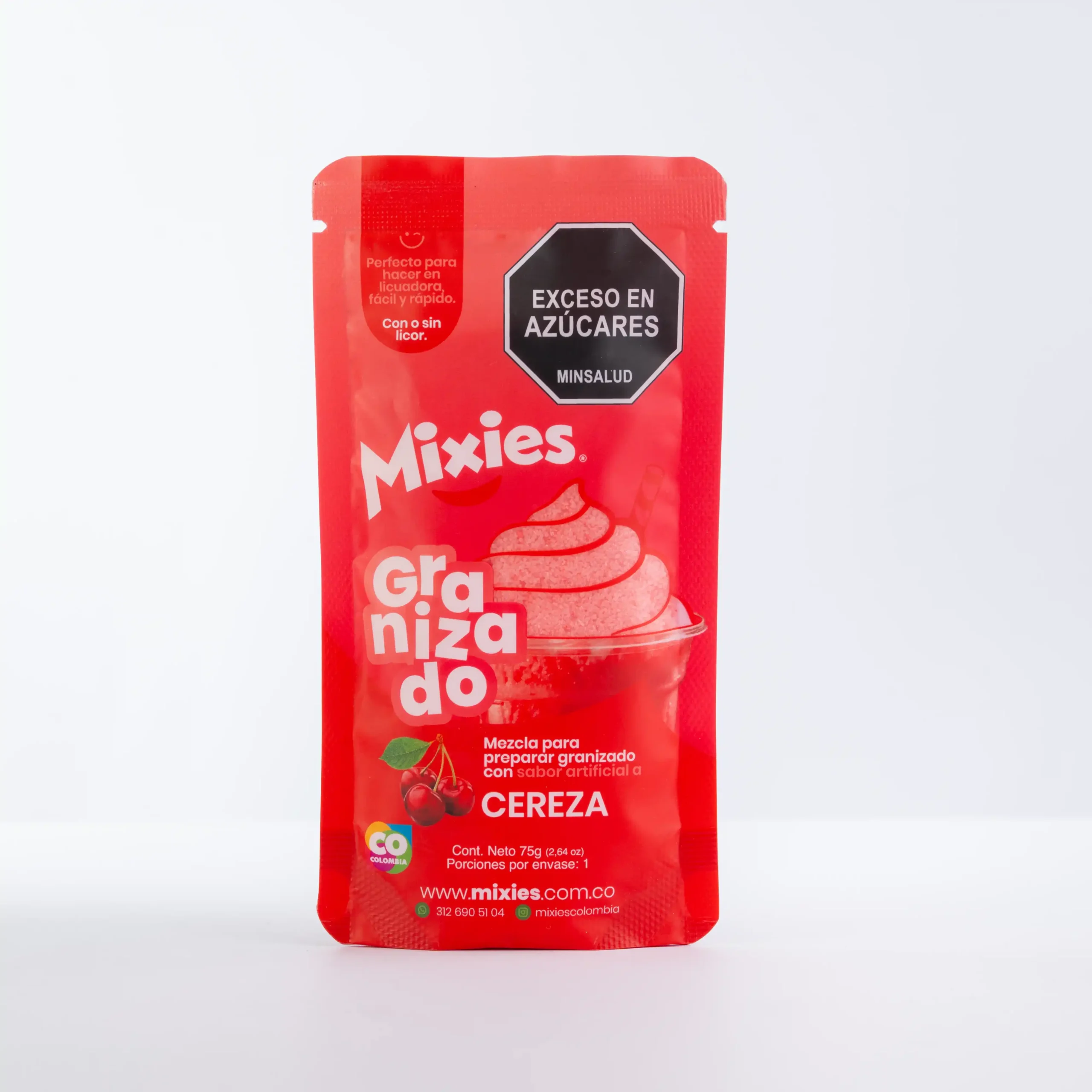 Mezcla para preparar granizado con sabor a Cereza 75g