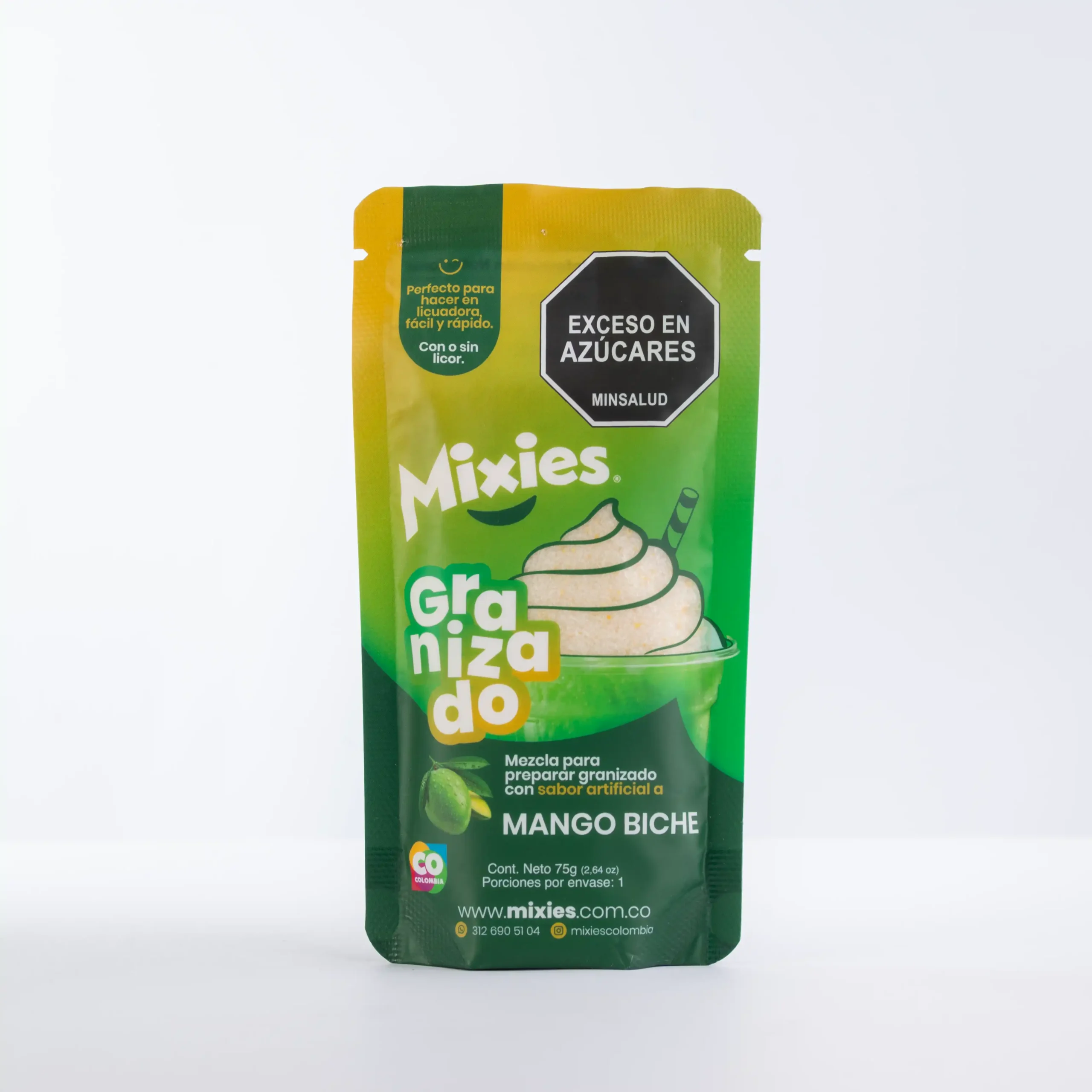 Mezcla para preparar granizado con sabor a Mango Biche 75g