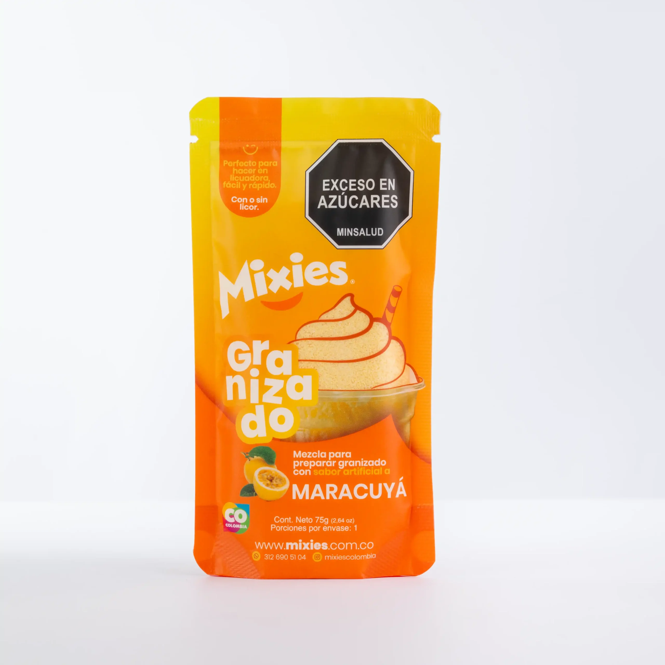 Mezcla para preparar granizado con sabor a Maracuyá 75g