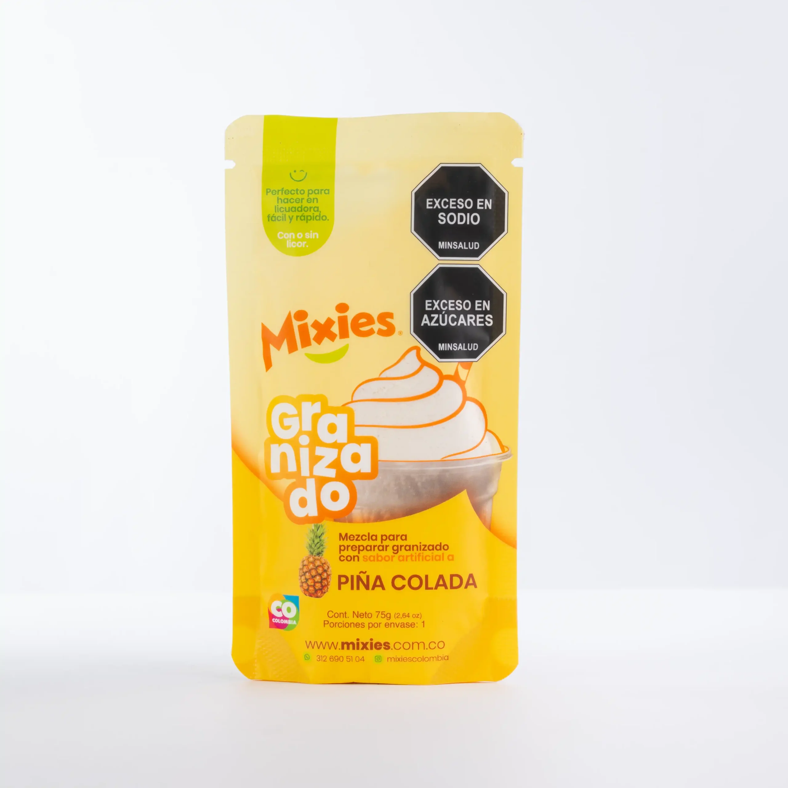 Granizadopiña colada 75g mixies_1 Mecla para preparar Granizado con sabor a Piña 100g - Image 1